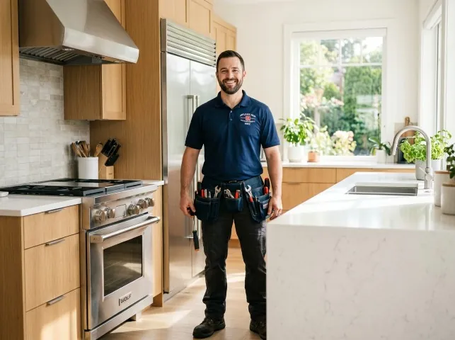 Appliance Repair Hero technician in a Allenhurst, NJ kitchen after an appliance repair